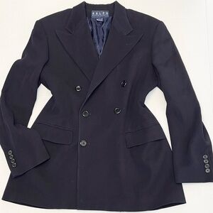 RALPH LAUREN VINTAGE WOOL NAVY BLUE BLAZER UNION MADE. MADE IN USA 12